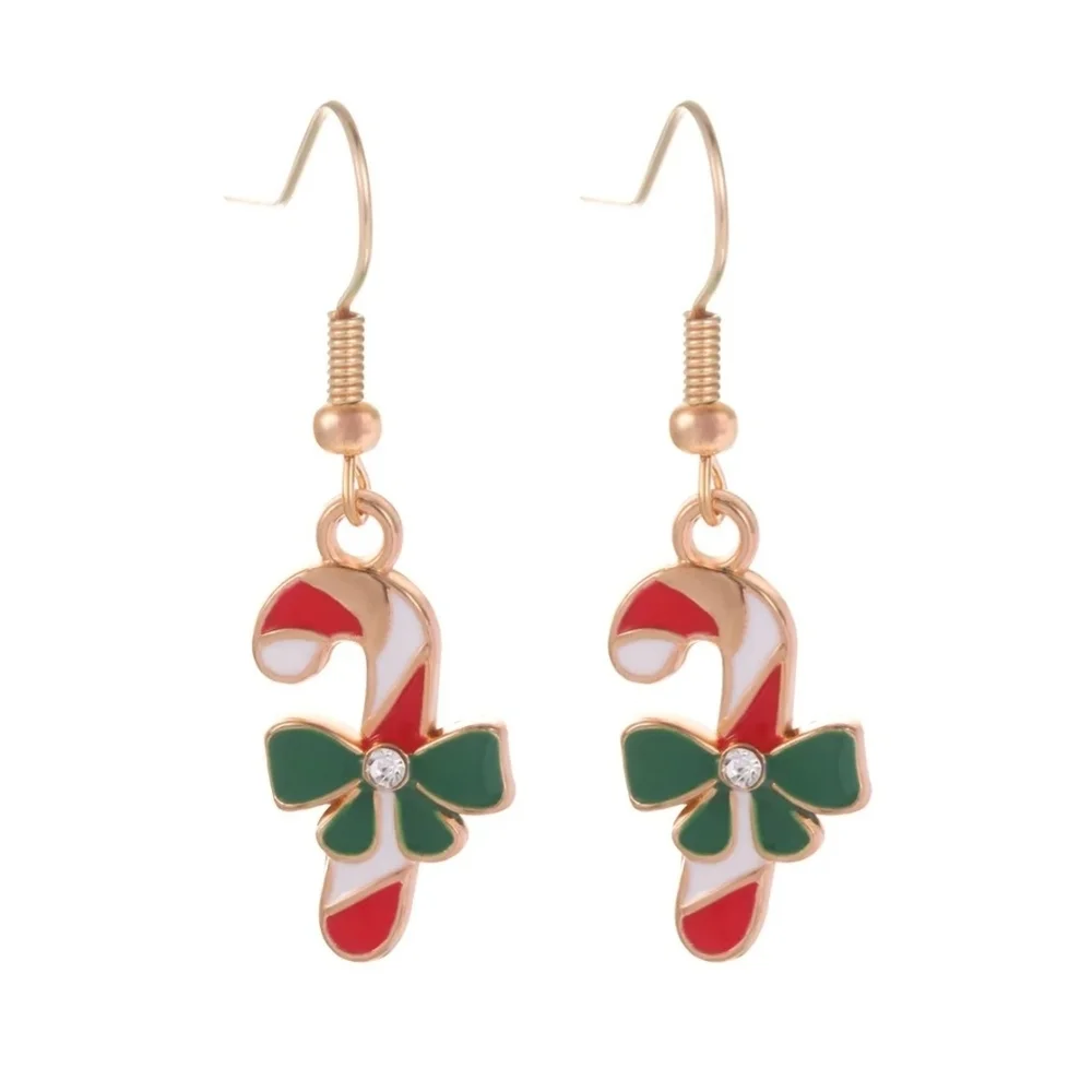 Candy Cane Earrings Festive Red and Green Christmas Earrings